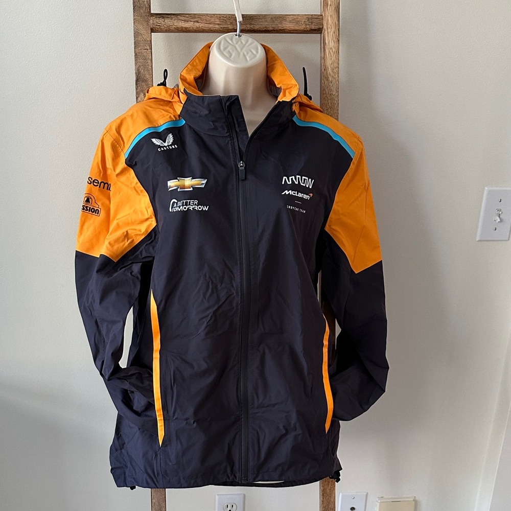 Men's McLaren Black and Papaya Windbreaker/rain gear Jacket